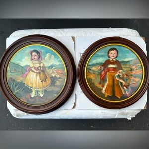 Picard’s “Children Of Mexico” Authenticated Set of Two Camemrivativx Plates